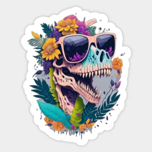 Quirky Dino Skull Sticker